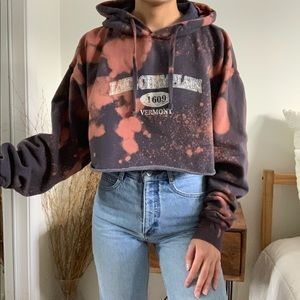 Custom Bleached Lake Champlain Vermont Hoodie